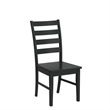 Pemberly Row Modern Wood Ladder Back Dining Chair in Black (Set of 2)