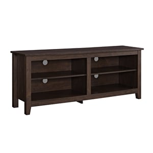 Pemberly Row Traditional Wood TV Stand Console for TVs up to 58&quot in Brown