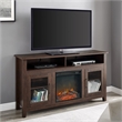 Pemberly Row Traditional Wood Fireplace Stand Console for TVs up to 58