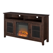 Pemberly Row Traditional Wood Fireplace Stand Console for TVs up to 58