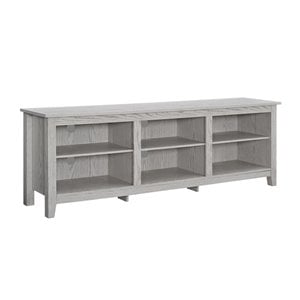 Pemberly Row 70&quot TV Stand Storage Console in White Oak