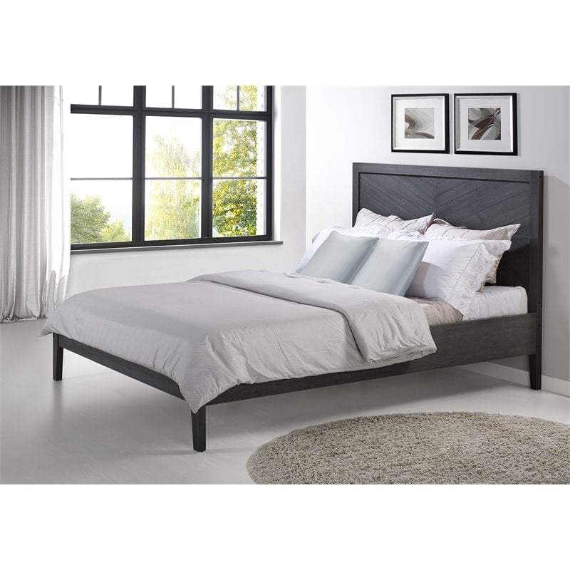 Pemberly Row Queen Platform Bed in Gray | Cymax Business