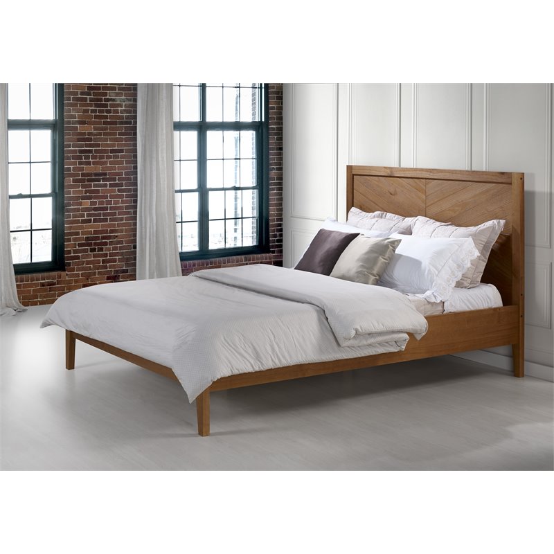 Pemberly Row Queen Platform Bed in Caramel Cymax Business
