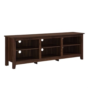 Pemberly Row 70&quot TV Stand Storage Console in Dark Walnut
