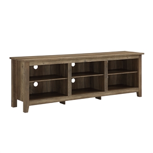 Pemberly Row 70&quot TV Stand Storage Console in Rustic Oak
