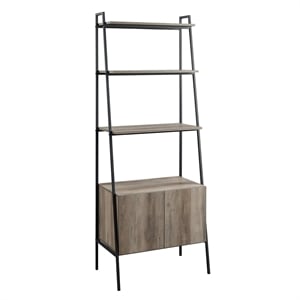 Pemberly Row 72&quot Ladder Storage Bookshelf in Gray Wash