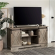 Pemberly Row Farmhouse Wood Sliding Door TV Console for TVs up to 58