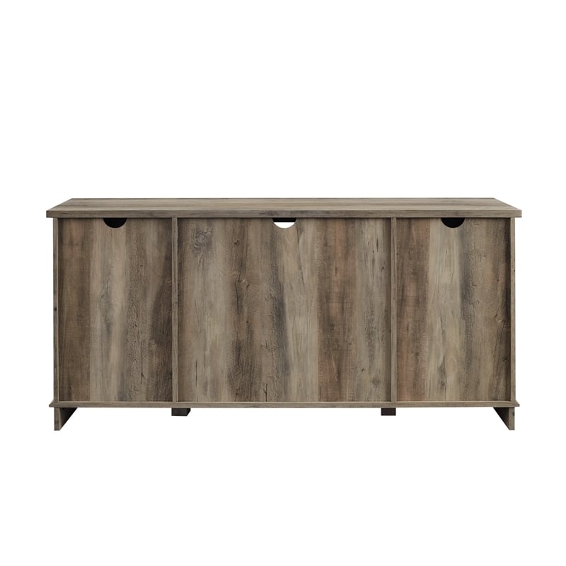 Pemberly Row Farmhouse Wood Sliding Door TV Console for TVs up to 58