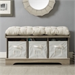 Pemberly Row Entryway Bench with Cushion in Gray Wash