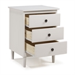 Pemberly Row 3 Drawer Nightstand in White