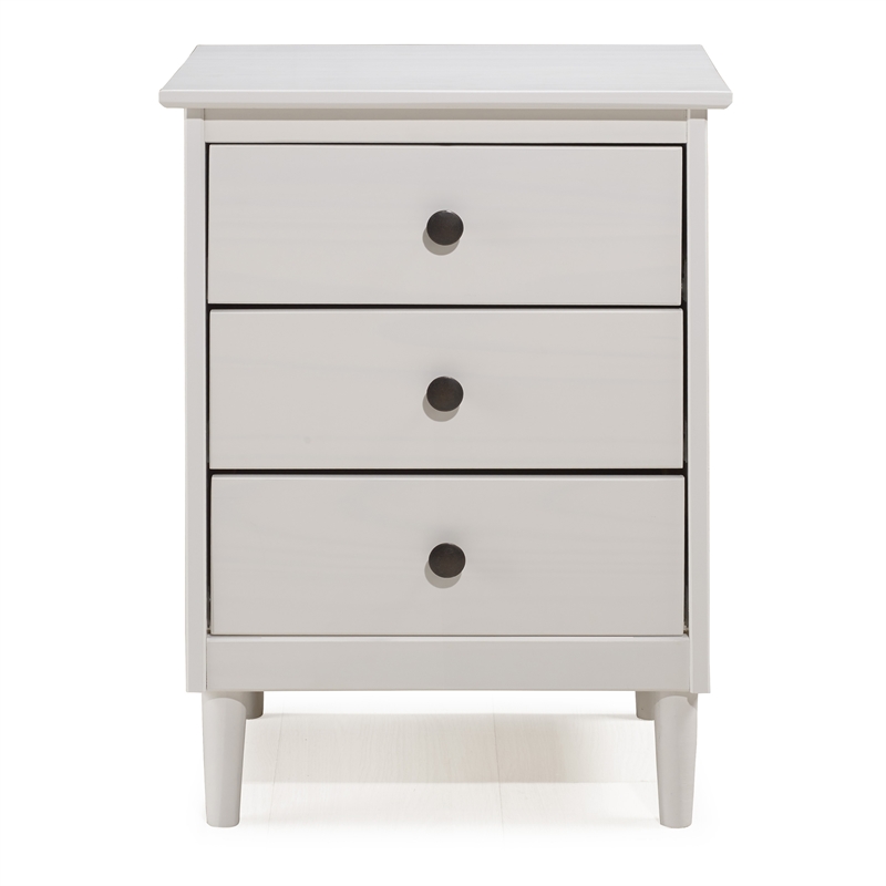 Pemberly Row 3 Drawer Nightstand in White
