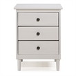 Pemberly Row 3 Drawer Nightstand in White