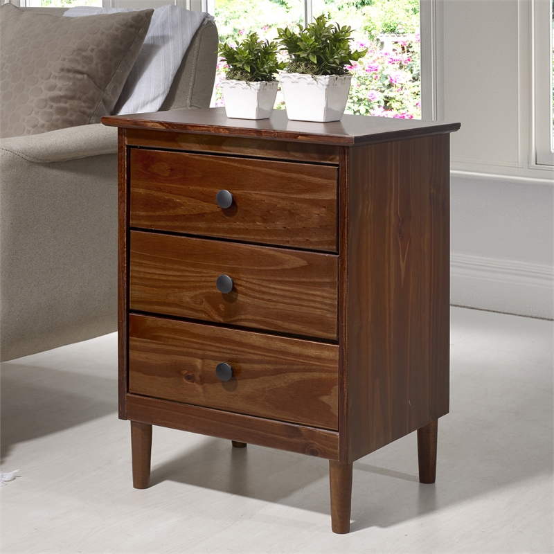 Pemberly Row 3 Drawer Nightstand in Walnut