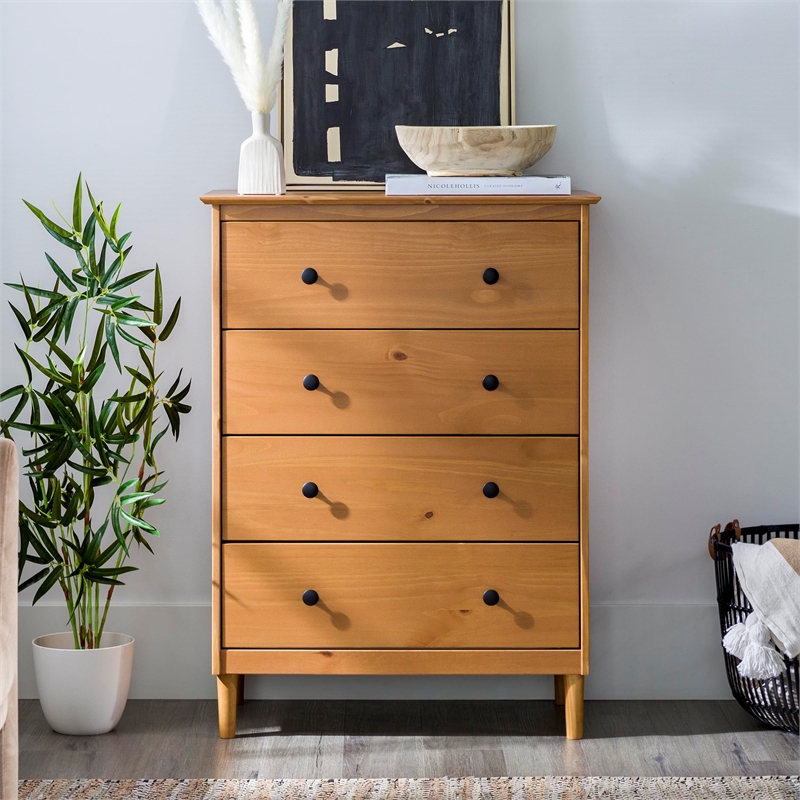 Pemberly Row 4 Drawer Dresser in Caramel