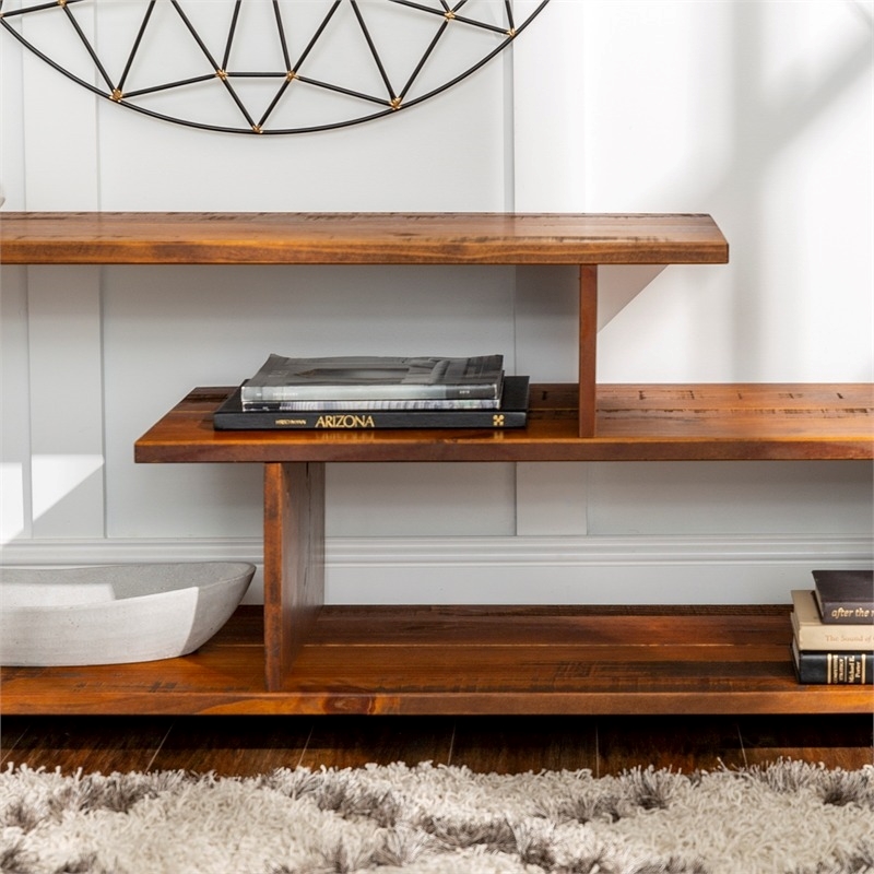 Pemberly Row Rustic Wood TV Stand Console for TVs up to 60