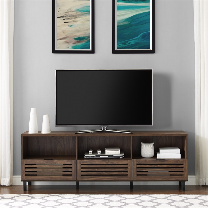Pemberly Row Transitional Wood TV Stand Console for TVs up to 70