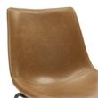 Pemberly Row 24.5'' Contemporary Faux Leather Counter Stool in Brown (Set of 2)