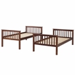 Pemberly Row Twin Over Twin Bunk Bed in Walnut