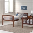 Pemberly Row Twin Over Twin Bunk Bed in Walnut
