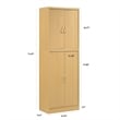 Pemberly Row 4-Door and 4-Shelf Contemporary Wood Kitchen Pantry in Beige