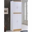 Pemberly Row 4-Door and 4-Shelf Contemporary Wood Kitchen Pantry in White