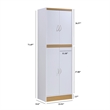 Pemberly Row 4-Door and 4-Shelf Contemporary Wood Kitchen Pantry in White