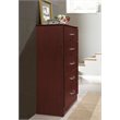 Pemberly Row Contemporary Wood 5 Spacious Drawers Chest in Mahogany