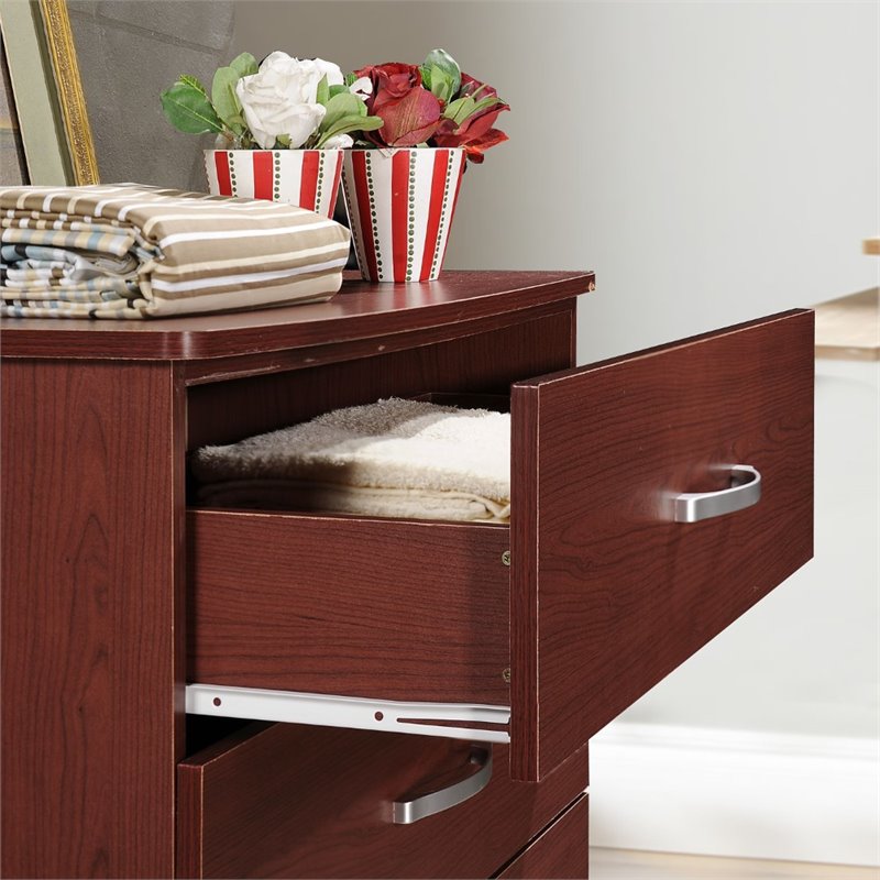 Pemberly Row Contemporary Wood 5 Spacious Drawers Chest in Mahogany