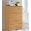 Pemberly Row Contemporary 7 Spacious Drawer Wood Chest in Beech Beige