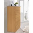 Pemberly Row Contemporary 7 Spacious Drawer Wood Chest in Beech Beige