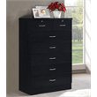 Pemberly Row Contemporary Wood 7 Spacious Drawers Chest in Black