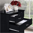 Pemberly Row Contemporary Wood 7 Spacious Drawers Chest in Black