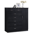 Pemberley Row Wood Black Chest Rectangular Adjustable Shelves 48.6