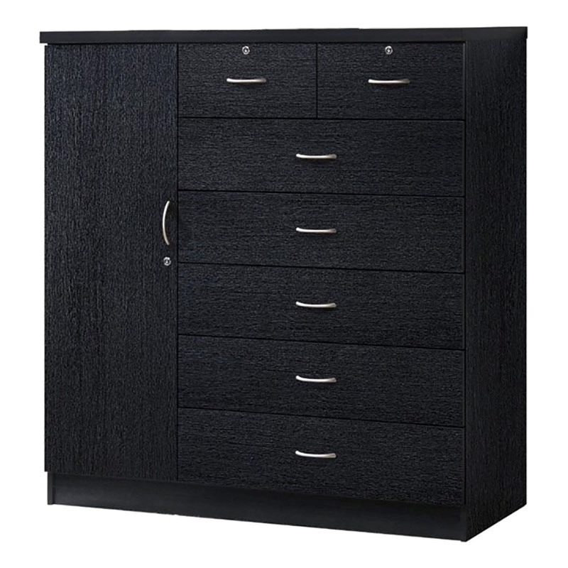Pemberley Row Wood Black Chest Rectangular Adjustable Shelves 48.6