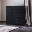 Pemberley Row Wood Black Chest Rectangular Adjustable Shelves 48.6