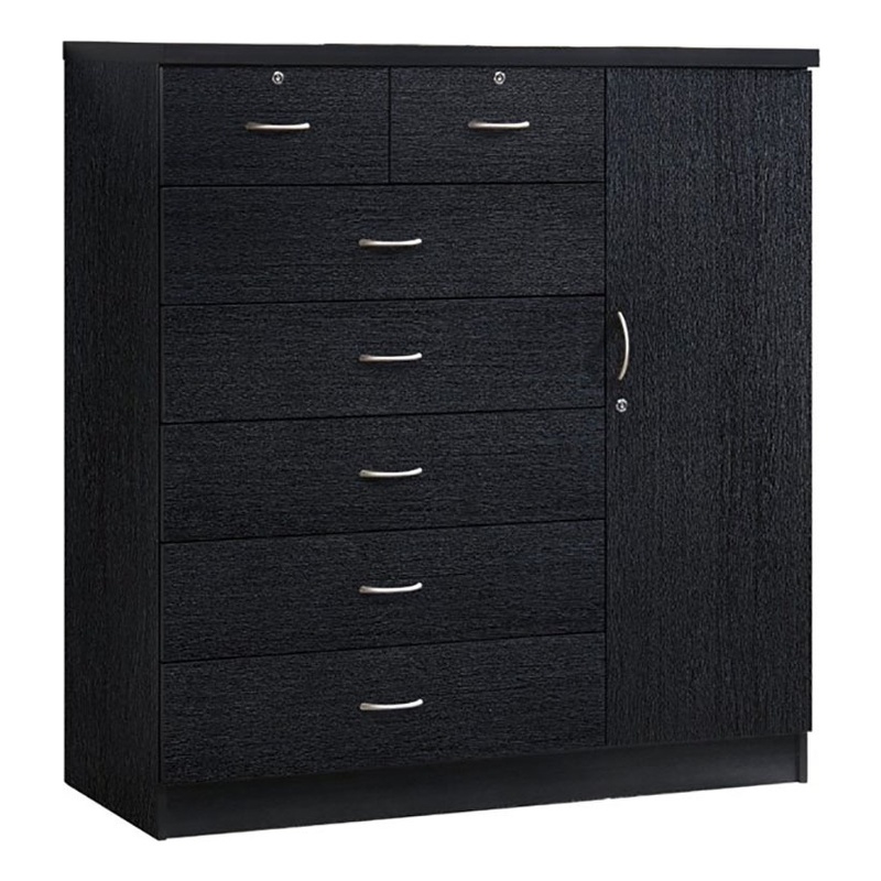 Pemberley Row Wood Black Chest Rectangular Adjustable Shelves 48.6