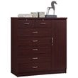 Pemberly Row Contemporary 7 Drawer Wood Chest with 2 Locking Drawers in Mahogany