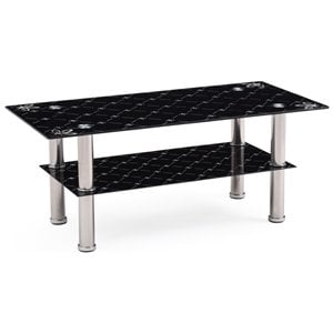 Pemberly Row Tempered Glass Coffee Table