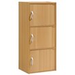 Pemberly Row 3 Shelf 3 Door Bookcase in Beech