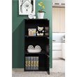 Pemberly Row 3 Shelf 3 Door Bookcase in Black