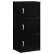 Pemberly Row 3 Shelf 3 Door Bookcase in Black