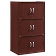Pemberly Row 3 Shelf 6 Door Bookcase in Mahogany