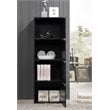 Pemberly Row 4 Shelf 4 Door Bookcase in Black