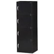 Pemberly Row 4 Shelf 4 Door Bookcase in Black