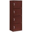 Pemberly Row 4 Shelf 4 Door Bookcase in Mahogany