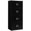 Pemberly Row 4 Shelf 8 Door Bookcase in Black