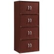 Pemberly Row 4 Shelf 8 Door Bookcase in Mahogany