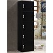 Pemberly Row 5 Shelf 5 Door Bookcase in Black