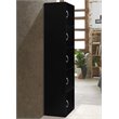 Pemberly Row 5 Shelf 5 Door Bookcase in Black