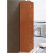 Pemberly Row 5 Shelf 5 Door Bookcase in Cherry